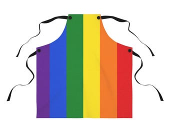 Rainbow Stripe Apron | Pride Kitchen Apron | LGBT Cooking Gift