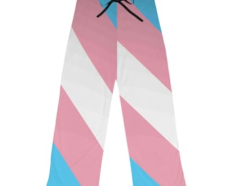 Transgender Pride pyjamabroek Lounge nachtkleding Koord bodems roze blauw witte streep gezellig LGBTQ cadeau Unisex comfortabel XS SML XL 2XL