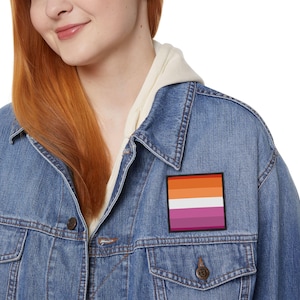 Sonnenuntergang Lesben Pride Flagge Aufnäher | LGBTQ Pride Patch | Regenbogen-Sonnenuntergang
