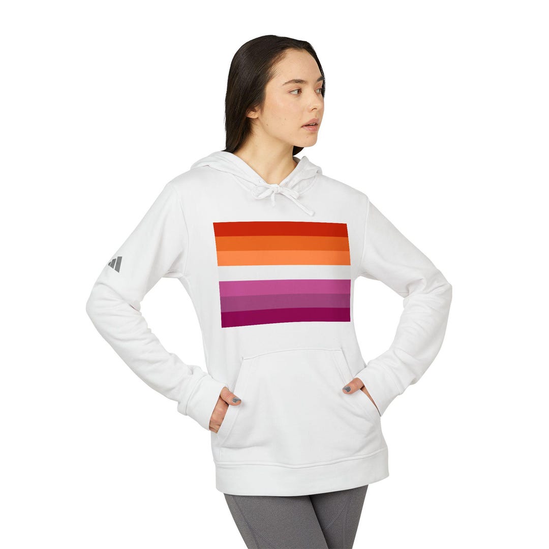 Lgbt Addias Adidas Sunset Lesbian Pride Flag Fleece Hoodie | New Lesbian Flag ...