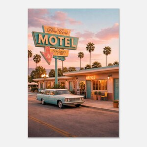 Pine Cone motel Druck - Vintage Roadside Americana Wandkunst Bild 4