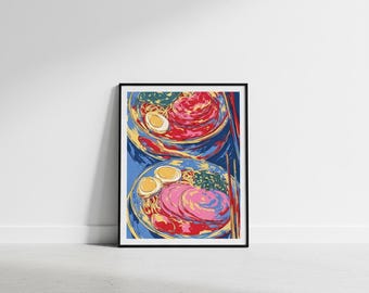 Colourful Ramen Print – Japanese Pop Art Kitchen Decor