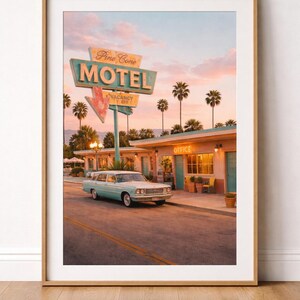 Pine Cone motel Druck - Vintage Roadside Americana Wandkunst Bild 2