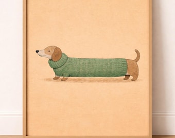 Sausage Dog Print - Sausage Dog Print - Hunde Hunde Illustration