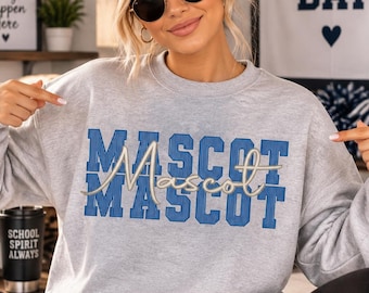 Custom Mascot Striped School Team For Shirt Sport Gift DTF Transfer