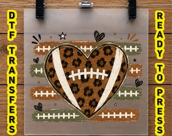 Football Leopard Heart Cute Design For My Girlfriend Gift DTF Transfer
