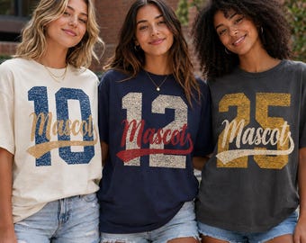 Personalized Mascot Custom Number School Sport For Shirt DTF Transfer
