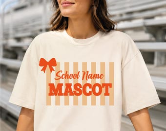 Personalized Mascot Custom School Name Coquette Sport Design DTF Transfer