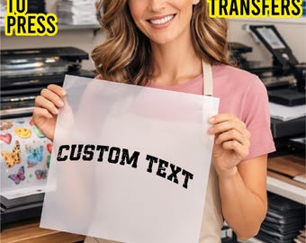 Personalized Custom Text Logo School Name  DTF Transfer