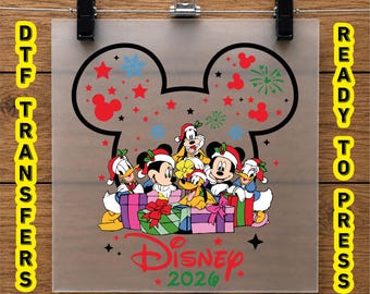 Disney Christmas 2026 Mickey and Friends DTF Transfer