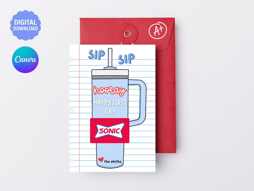 Sip Sip Hooray Teacher Gift Card Holder • Printable 5x7 Editable Canva ...