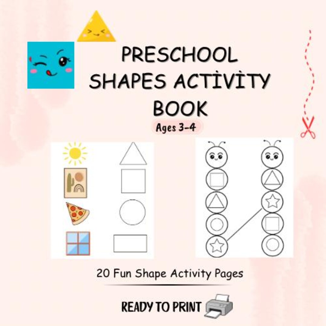 Preschool Shapes Activity Book (ages 3–4) | Printable Worksheets ...