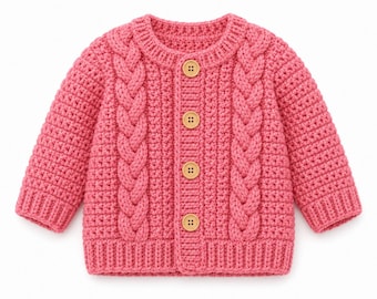 Baby Handmade Crochet Sweater Pattern (0–3 Years) – Trendy Design – Digital Download