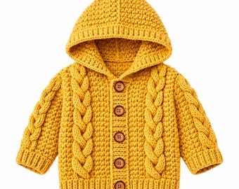 Baby Cardigan Crochet Pattern PDF (0–3 years) – Modern Handmade Design – Digital Download