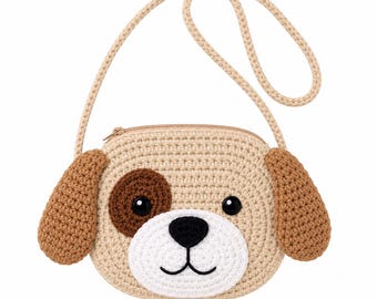 Crochet Bunny Bag Pattern – Kids Tote, Strawberry Flower Appliques (PDF Download)