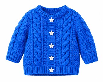 Crocheted Baby Sweater Pattern – Baby Cardigan 0–3 Years (Digital Download)
