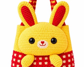 Crochet Bunny Bag Pattern – Kids Tote, Rabbit Design (PDF Download)