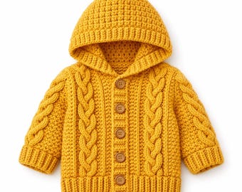 Crochet Baby Clothing Pattern PDF – Cardigan & Romper – Instant Download ( 3 years )
