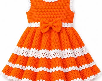 Crochet Baby Dress Pattern – Elegant Style, Ages 0-3 Years (Digital Download)