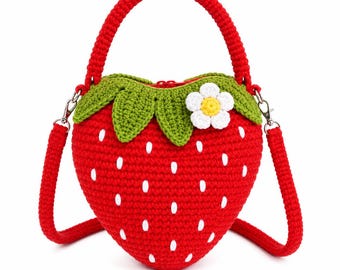 Crocheted Strawberry Bag: Handmade Fruit Purse (Digital Pattern)