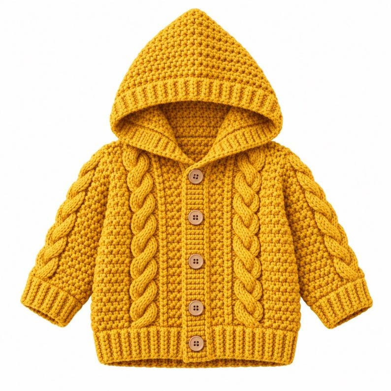 Baby Crochet Hooded Cardigan Pattern – Modern Babywear – 0–3 Years – Digital PDF image 2