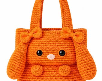 Crochet Bunny Bag Pattern – Kids Tote, PDF Download