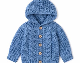 Baby Cardigan Crochet Pattern PDF (0–3 years) – Modern Handmade Design – Digital Download
