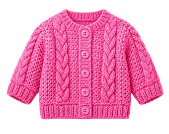 Crochet Baby Sweater Pattern – Baby Cardigan 0–3 Years (Digital Download)