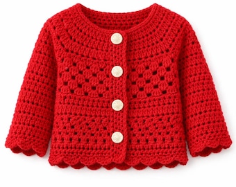 Baby Crochet Clothing Pattern – Classic Cardigan for Little Ones – 0–3 Years – PDF
