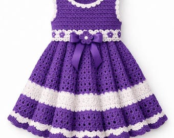 Crochet Baby Dress Pattern – Elegant Style, Ages 0-3 Years (Digital Download)
