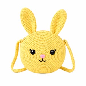 Crochet Bunny Bag Pattern – Kids Amigurumi Purse, Digital PDF Download