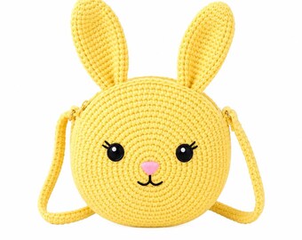 Baby Crochet Bunny Bag Pattern – Yellow Design – Digital Download