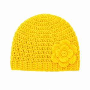 Crochet Beanie Pattern: Yellow Flower Hat (Digital Download) bild 3