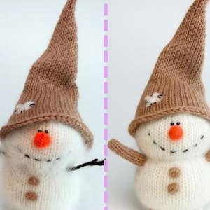 Encantador boneco de neve de tricô Mr. Patch – Download digital da aula prática — Inclui dois estilos de braço