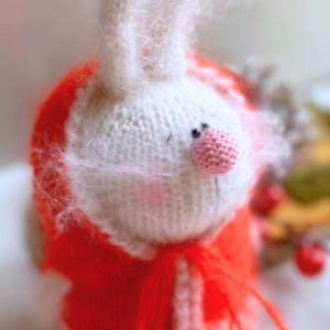 Christmas Rabbit Santa Claus Fuzzy Bunny — Master Class Digital Download Detailed, Step by Step Tutorial — Includes Bunny, Hoodie and Hat