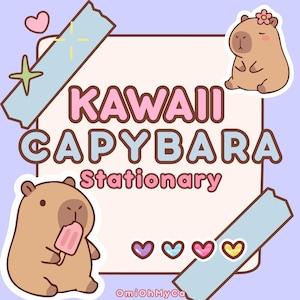 KAWAII Stationery Capybara Stationary Grab Bag | Över +10 klistermärken, bokmärke, anteckningsblock, +GRATISPRODUKTER