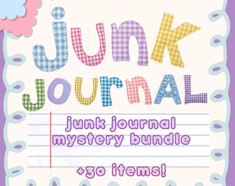 Pastel Junk Journal Mystery Bundle, Stickers, Memo Sheets, Paper (+30 Items) mystery scoop
