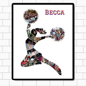 Cheer Drill Team Gift Dance Photo Collage Sport Poster Template Coach Gift Printable Canva Frame Editable Download Digital File image 1