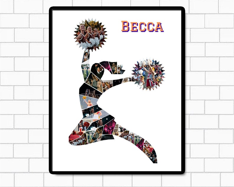 Cheer Drill Team Gift Dance Photo Collage Sport Poster Template Coach Gift Printable Canva Frame Editable Download Digital File image 1