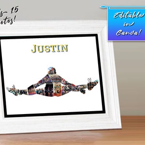 Jump Split Worlds All-Stars Photo Male Cheer Gift for Coach Sport Poster Template Printable Editable Download Digital File image 4