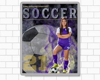 Soccer Poster Template Coach Team Gift for Athlete Sport Printable Canva Template Editable Download Digital File