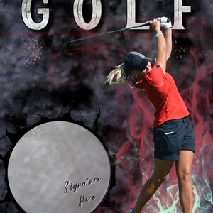 Golf Poster Template Coach Team Gift for Athlete Sport Printable Canva Template Editable Download Digital File image 2