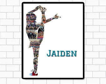 Standing Split Worlds All-Stars Cheer Photo Collage Sport Poster Printable Canva Frame Template Editable Download Digital File