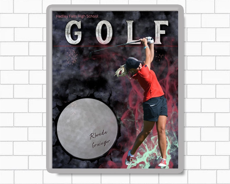 Golf Poster Template Coach Team Gift for Athlete Sport Printable Canva Template Editable Download Digital File image 1