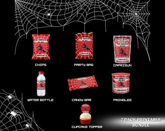 Spiderman Party Favor Bundle | Personalized Superhero Birthday Printables (Digital Download)
