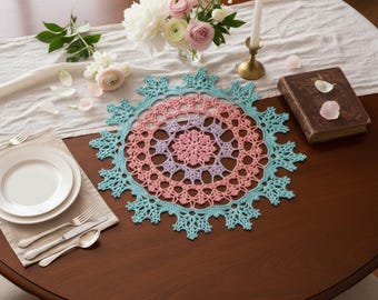 Best Wisteria Crochet Doily Pattern PDF, Lace Table Centerpiece Pattern, Round Multicolor Doily Digital Download Home Decor Crochet Pattern