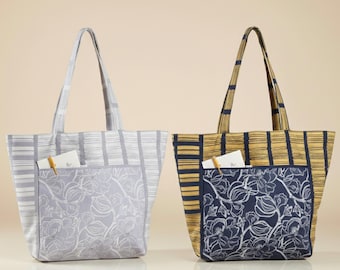 Easy Trapezoid Tote Bag Sewing Pattern PDF – Best Modern Structured Tote with Pocket – Beginner Friendly Digital Download Pattern