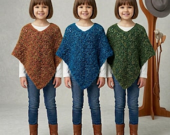 Best Crochet Poncho Pattern PDF | For Children Kids & Adult Women Cape | Easy Mommy and Me Poncho | Beginner Friendly | Instant Download