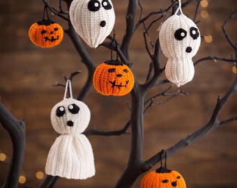 Best Halloween Crochet Ornaments Pattern, Ghost & Pumpkin Hanging Decor, Easy Spooky Halloween Tree Decorations PDF Crochet Pattern Download