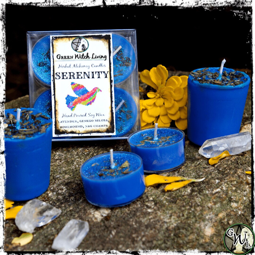 Serenity Tealight Candles, Set of 4 Herbal Alchemy Spell Candles Peace ...